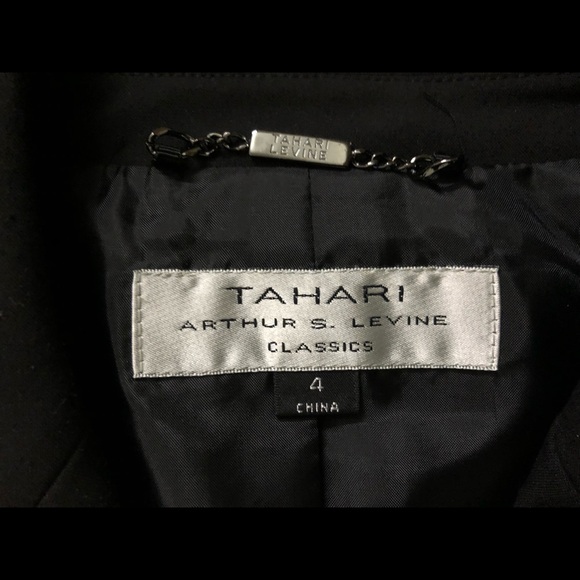 TAHARI Arthur S. Levine Classics Blazer Size 4 Work Office Career Casual Black - Picture 9 of 12